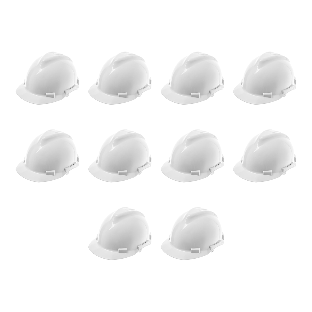 10 Pack of White Safety Helmets