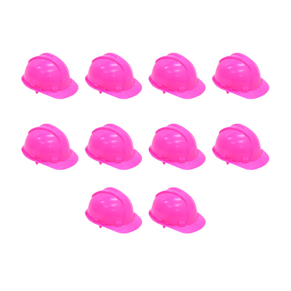 10 Pack of Pink Safety Helmets